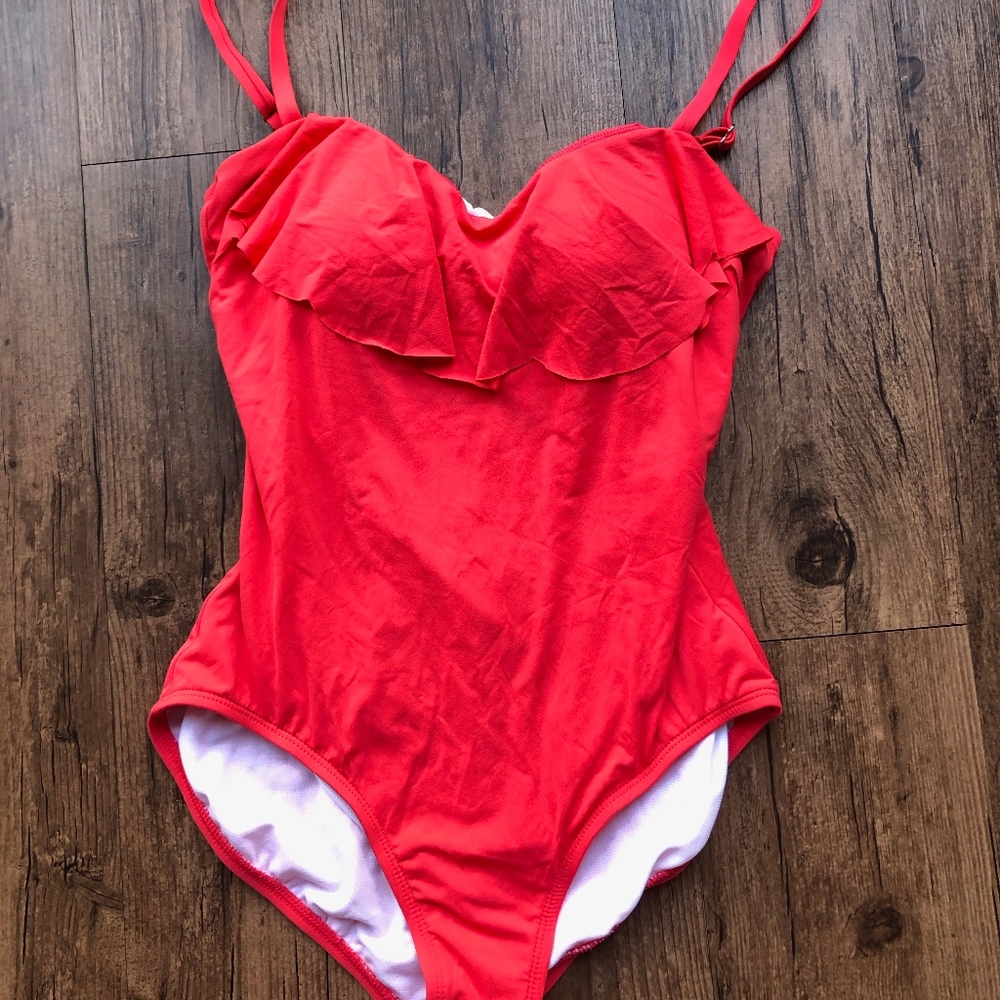 Like New Laundry Coral One Piece Bathing Suit